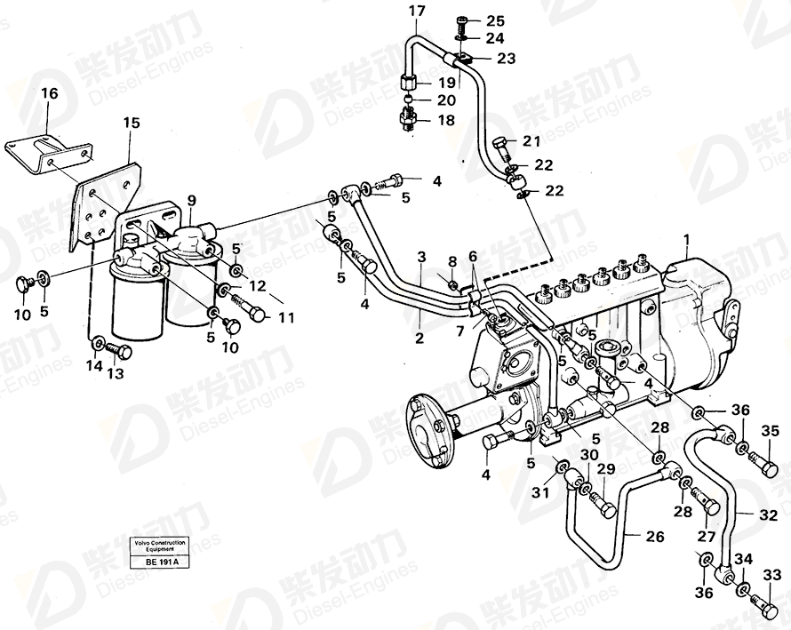 VOLVO Fuel pipe 4778488 Drawing