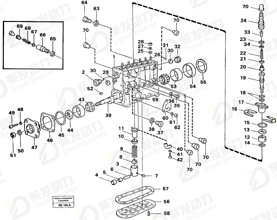 VOLVO Pump element 11994154 Drawing