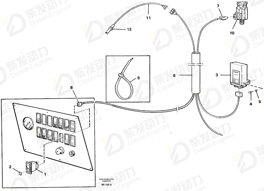 VOLVO Cable harness 11061650 Drawing VOLVO Cable harness 11061650 Drawing
