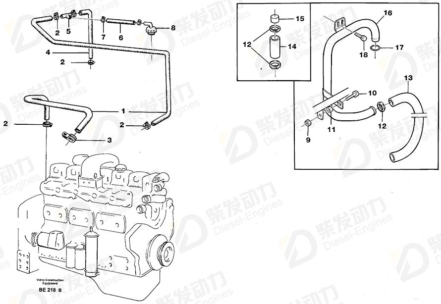 VOLVO Breather pipe 11062194 Drawing VOLVO Breather pipe 11062194 Drawing