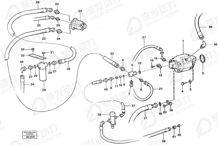 VOLVO Hose assembly 13932746 Drawing