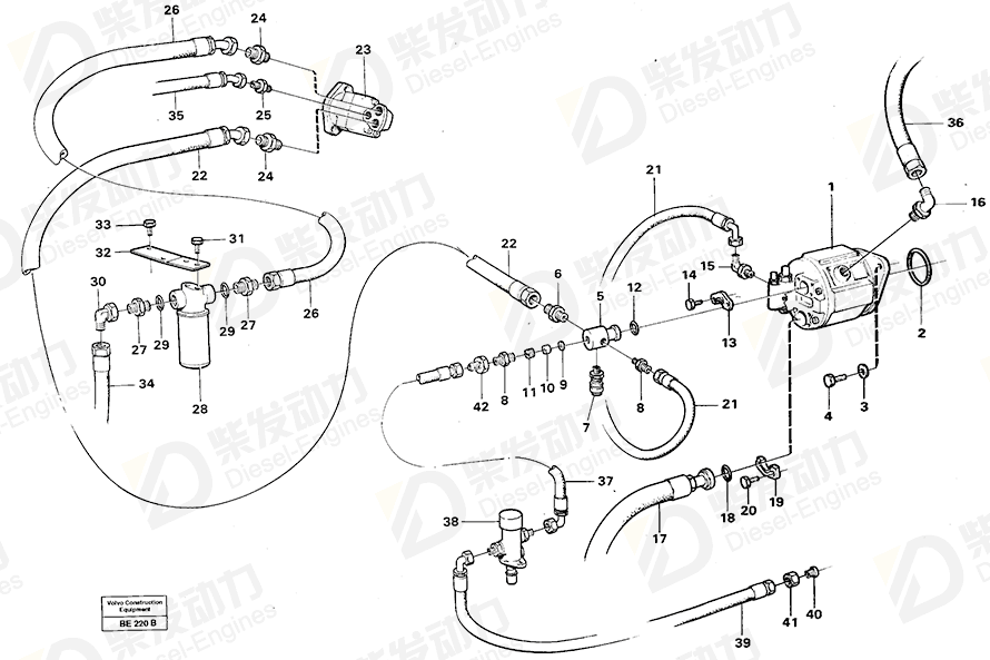 VOLVO Hydraulic fluid filt 4823936 Drawing