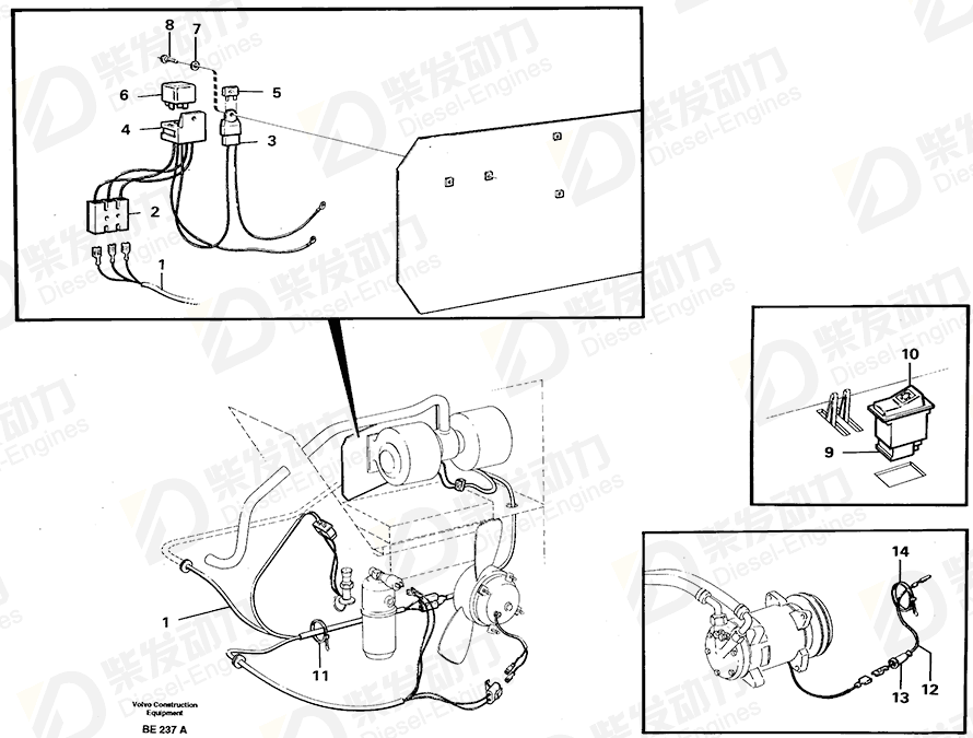 VOLVO Cable harness 11061284 Drawing