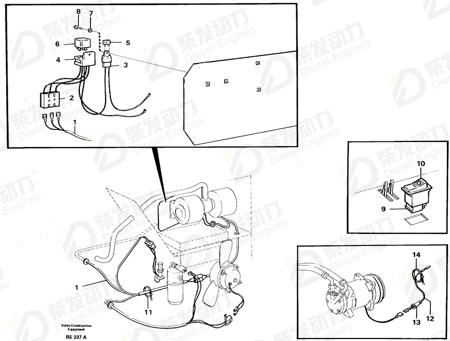 VOLVO Cable harness 11061284 Drawing VOLVO Cable harness 11061284 Drawing
