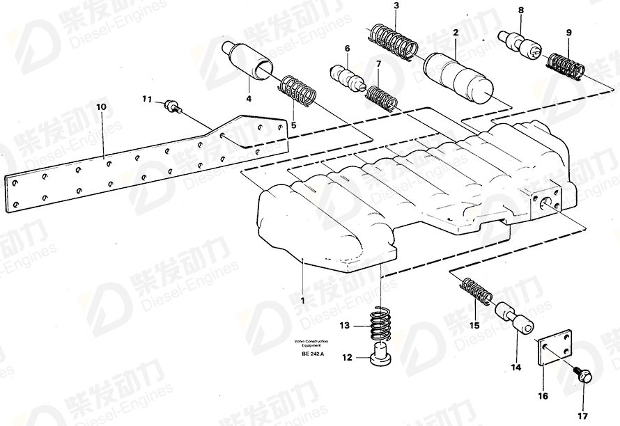 VOLVO Compression spring 1650828 Drawing