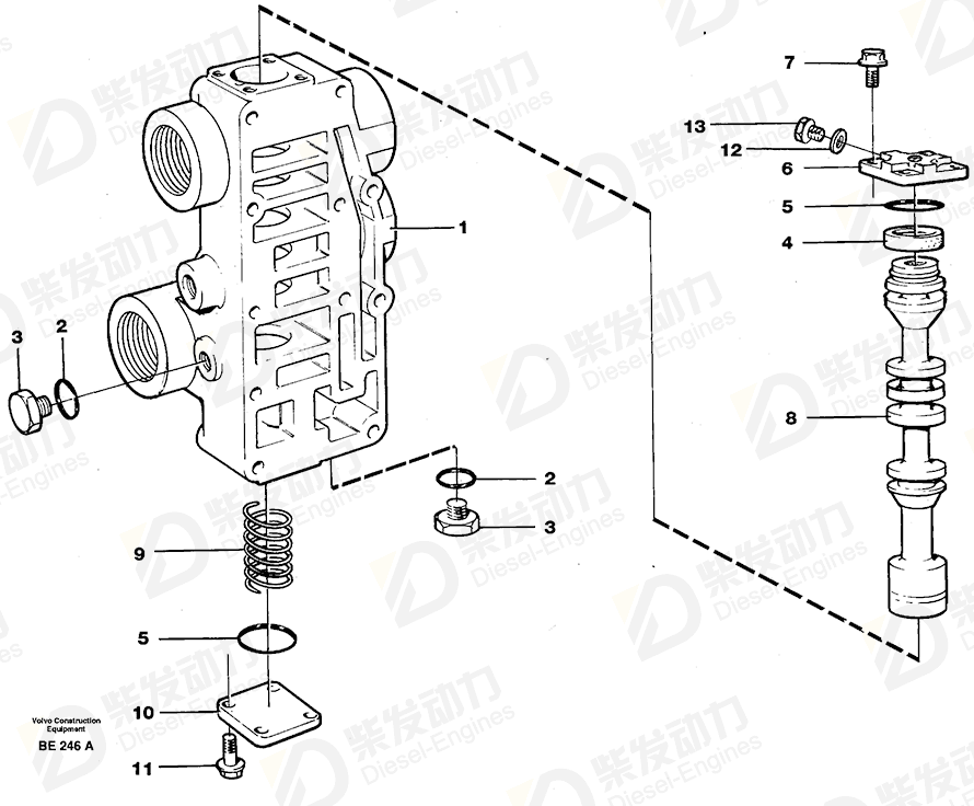 VOLVO Valve 11037383 Drawing