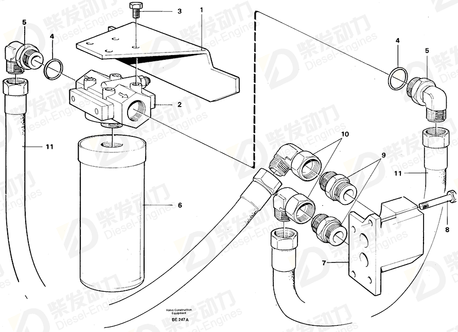 VOLVO Hose assembly 11050024 Drawing