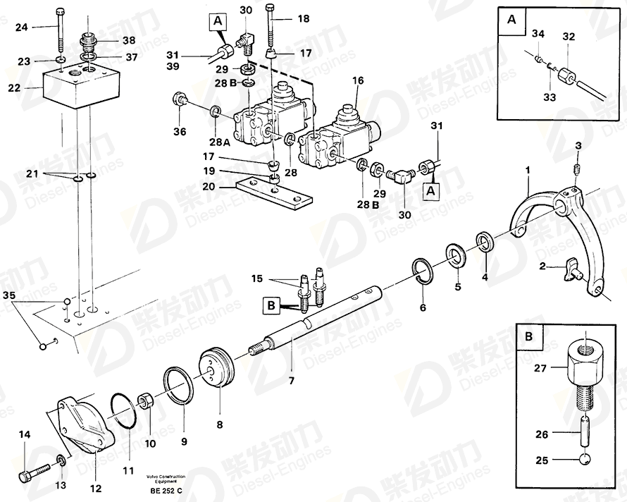 VOLVO Selector rail 11036751 Drawing