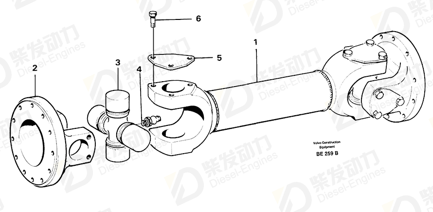 VOLVO Propeller shaft 4881124 Drawing VOLVO Propeller shaft 4881124 Drawing