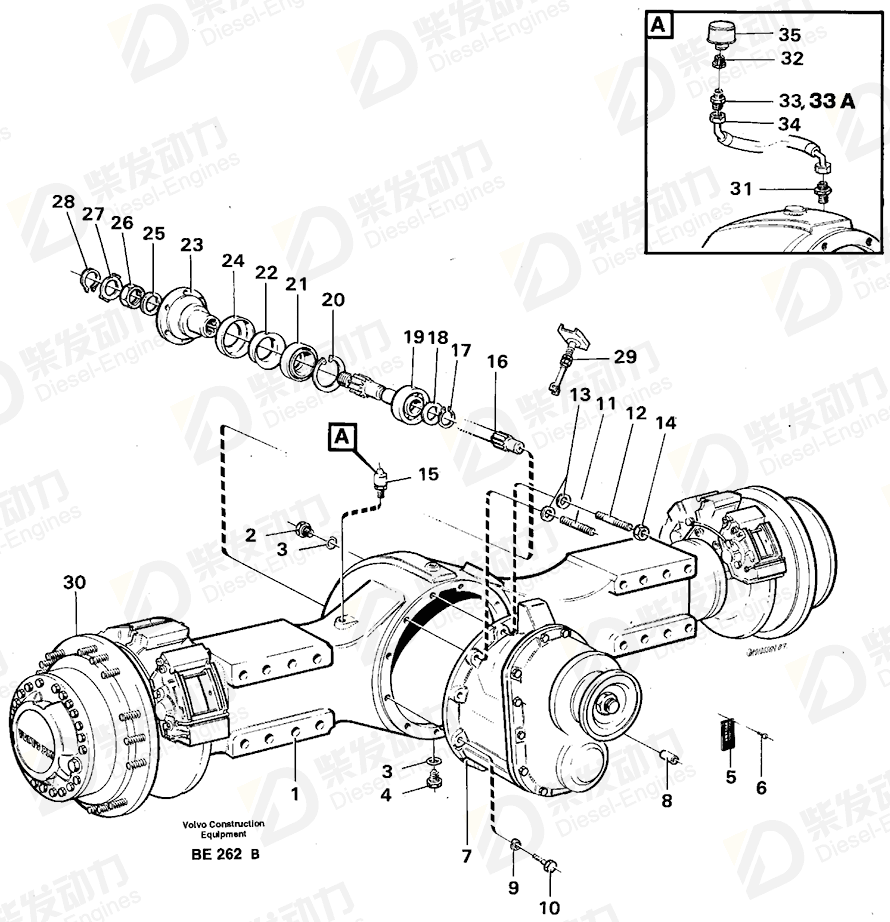 VOLVO Planetary Axle 23580 Drawing VOLVO Planetary Axle 23580 Drawing