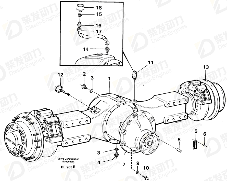 VOLVO Axle casing 11035460 Drawing VOLVO Axle casing 11035460 Drawing