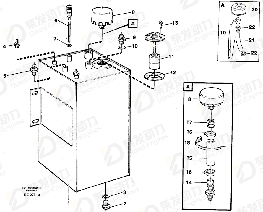 VOLVO Hydr fluid tank 11061403 Drawing