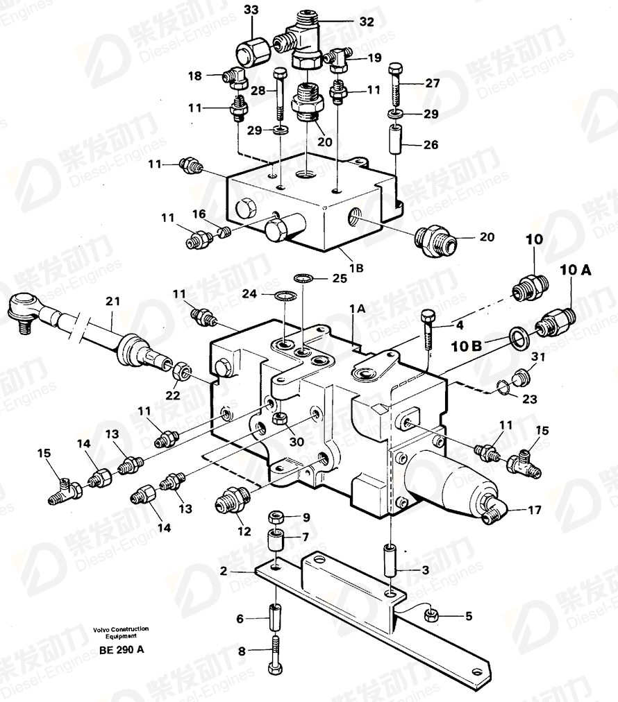 VOLVO Control rod 11061155 Drawing VOLVO Control rod 11061155 Drawing