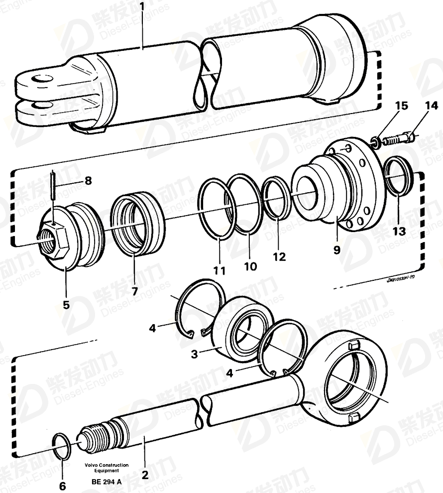 VOLVO Piston rod seal 4784856 Drawing