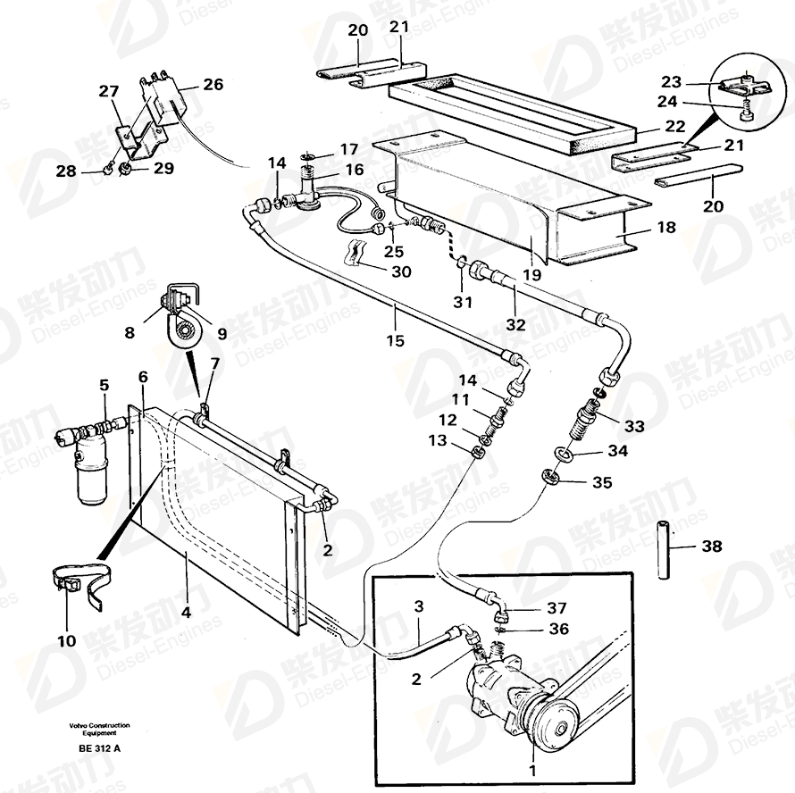 VOLVO Evaporator 11009775 Drawing