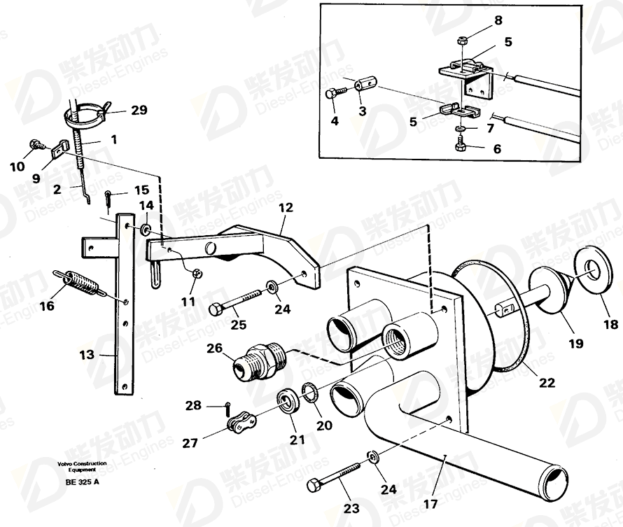 VOLVO Tension spring 4970450 Drawing VOLVO Tension spring 4970450 Drawing