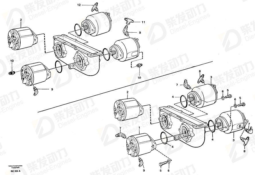 VOLVO Hydraulic pump 11061298 Drawing