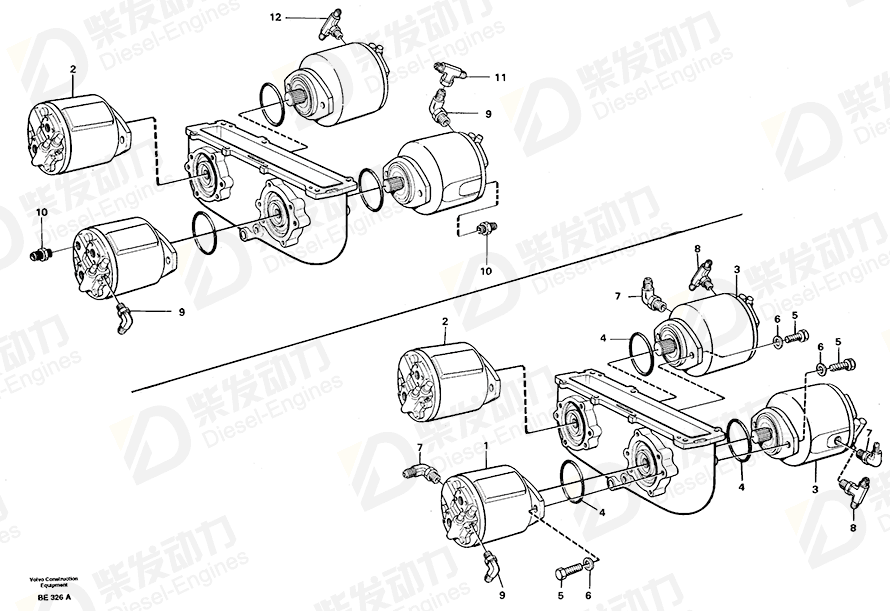 VOLVO Hydraulic pump 11061298 Drawing VOLVO Hydraulic pump 11061298 Drawing