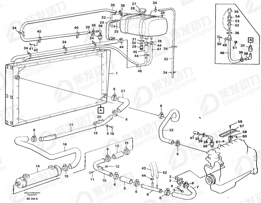 VOLVO Radiator hose 11061763 Drawing