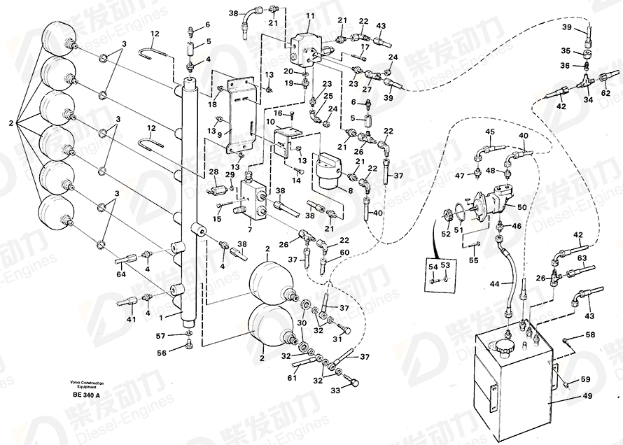 VOLVO Hydraulic fluid tank 11056083 Drawing