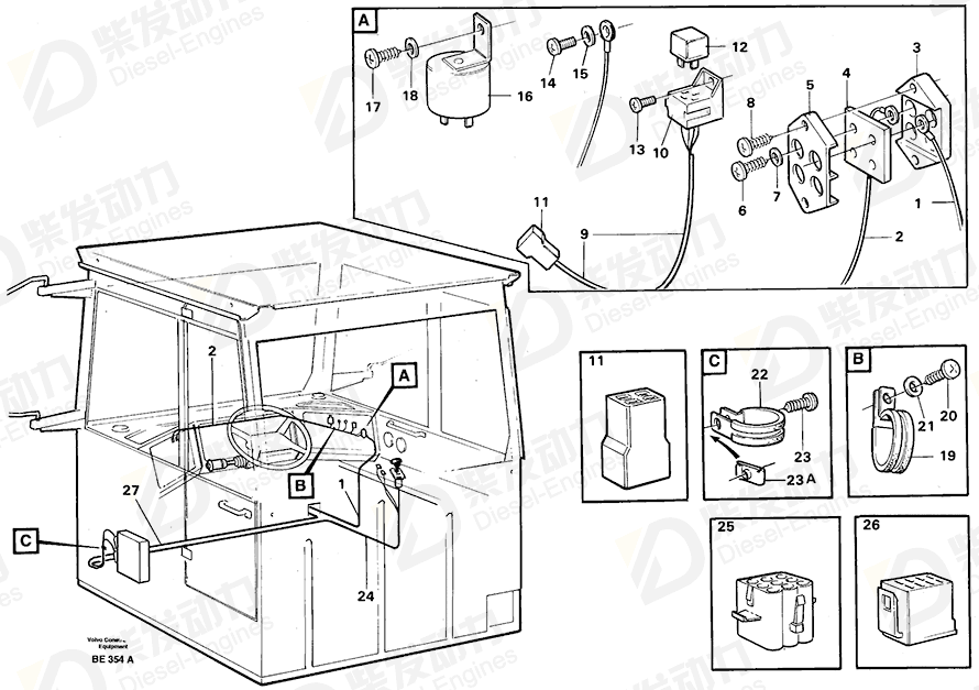 VOLVO Cable harness 11061180 Drawing VOLVO Cable harness 11061180 Drawing
