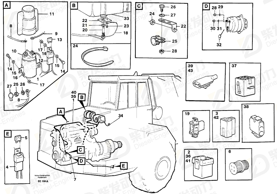 VOLVO Cable harness 11062734 Drawing