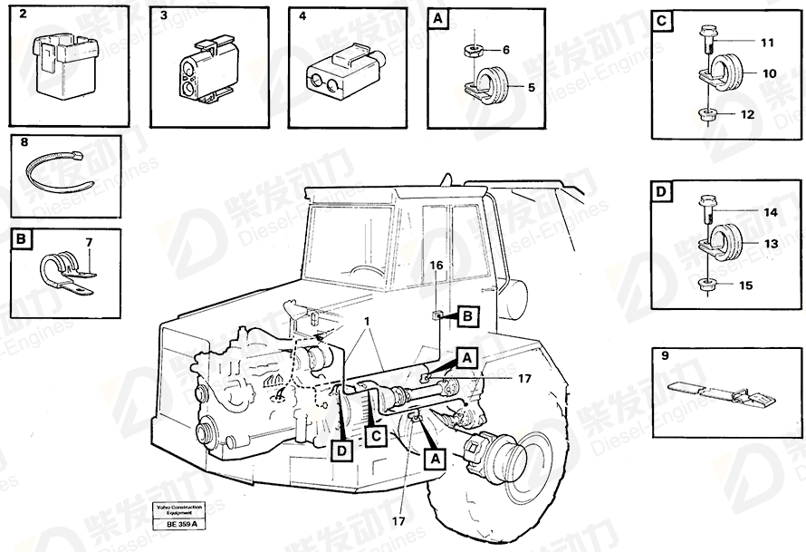 VOLVO Cable harness 11061418 Drawing VOLVO Cable harness 11061418 Drawing