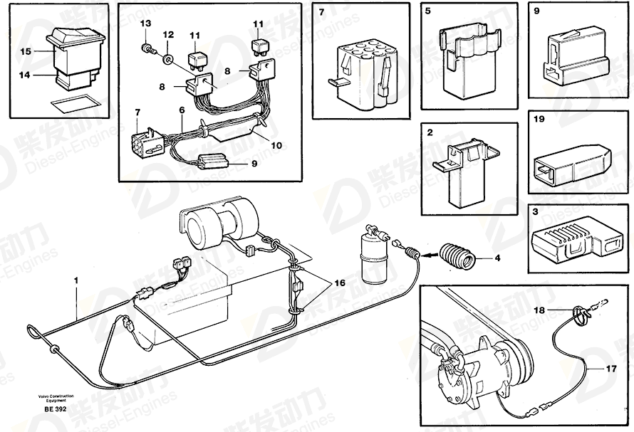 VOLVO Cable harness 11058582 Drawing