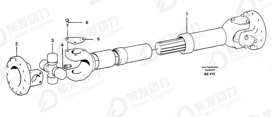 VOLVO Propeller shaft 11043048 Drawing