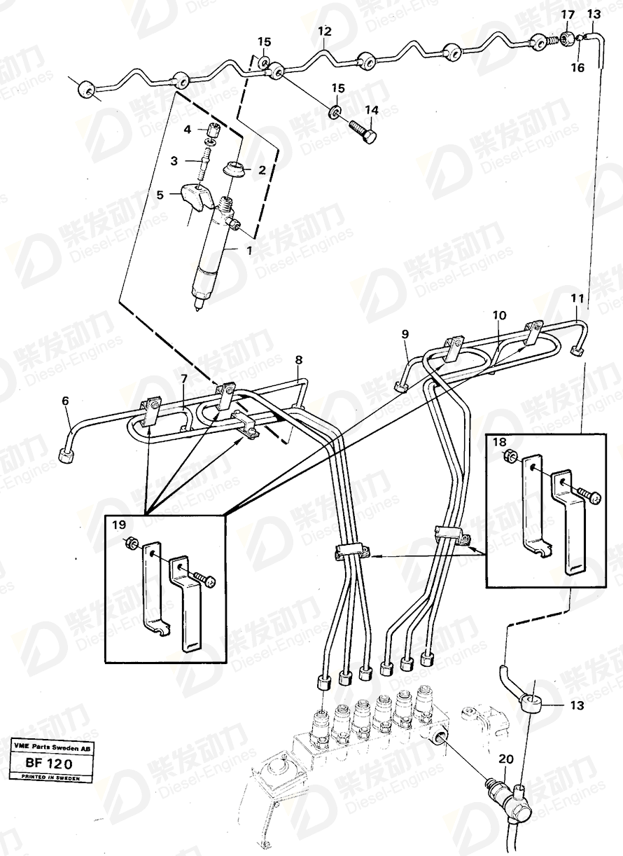 VOLVO Leak-off line 848523 Drawing