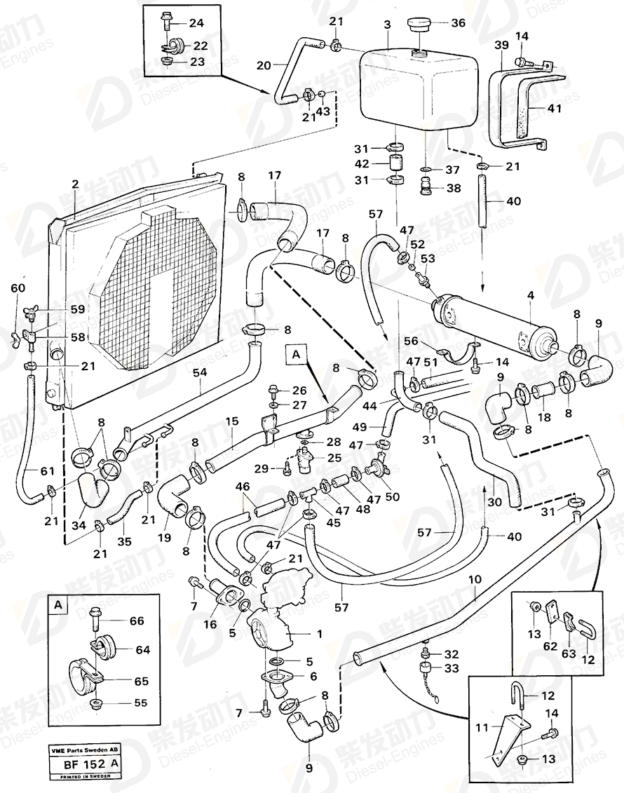 VOLVO Water pipe 11053072 Drawing