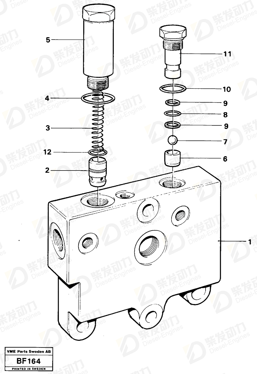 VOLVO Valve housing 11063121 Drawing VOLVO Valve housing 11063121 Drawing