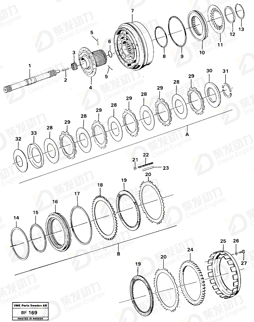 VOLVO Needle bearing 11991075 Drawing