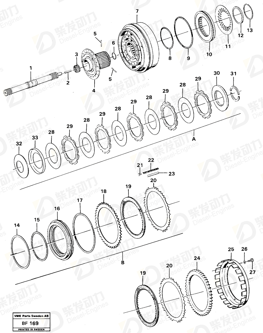 VOLVO Needle bearing 11991075 Drawing VOLVO Needle bearing 11991075 Drawing