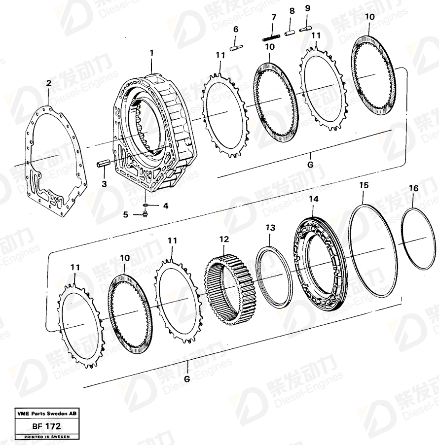 VOLVO Intermediate housing 11701310 Drawing