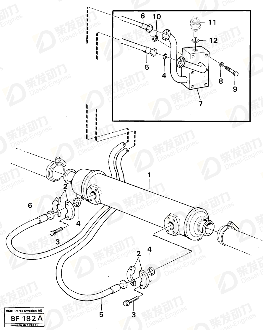 VOLVO Hose assembly 4965536 Drawing VOLVO Hose assembly 4965536 Drawing