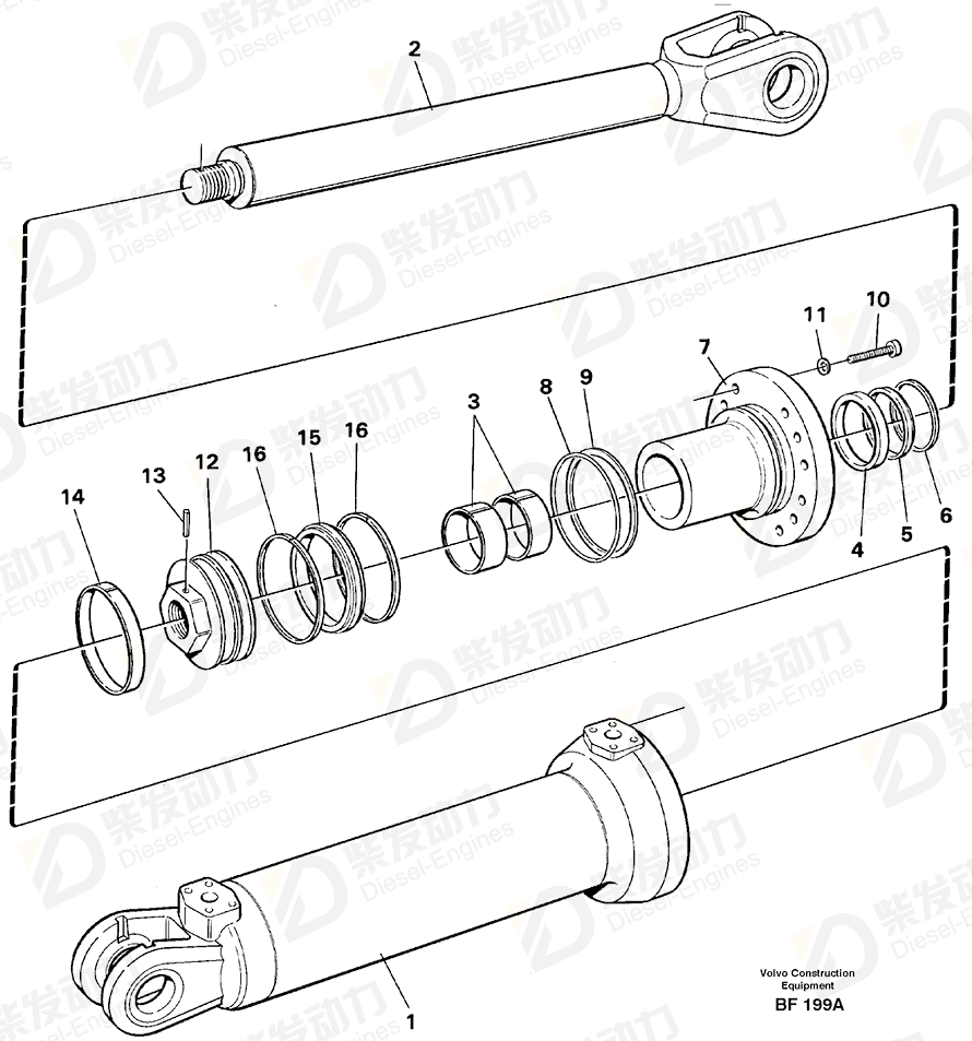 VOLVO Hydraulic cylinder 11005483 Drawing