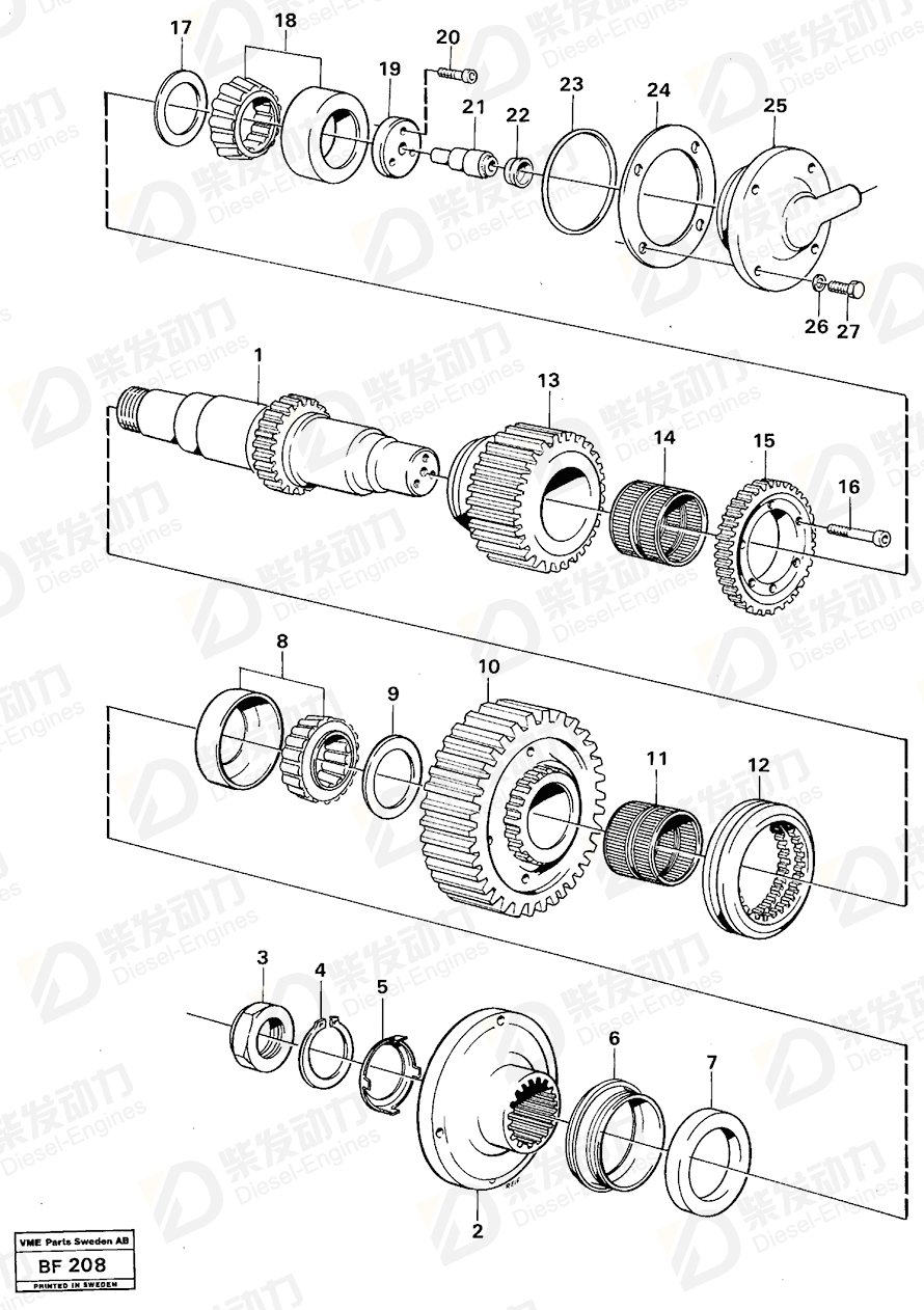 VOLVO Roller bearing 183837 Drawing
