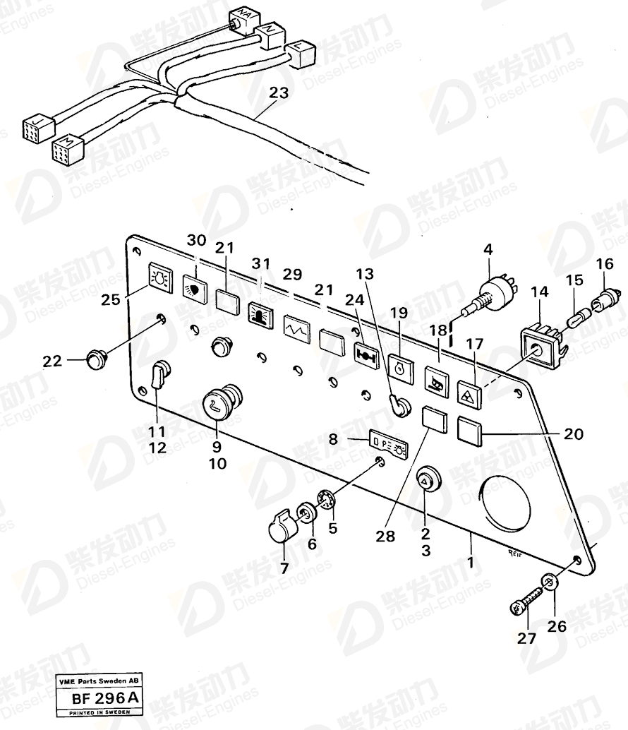 VOLVO Instrument plate 11061594 Drawing