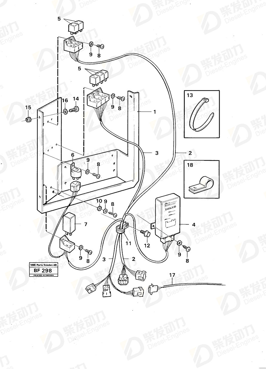 VOLVO Cable harness 11061592 Drawing
