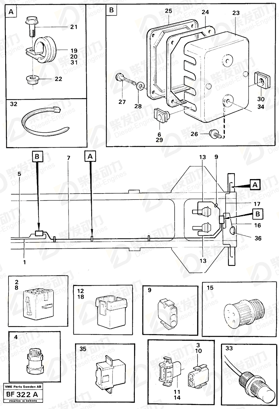 VOLVO Cable harness 11061600 Drawing VOLVO Cable harness 11061600 Drawing