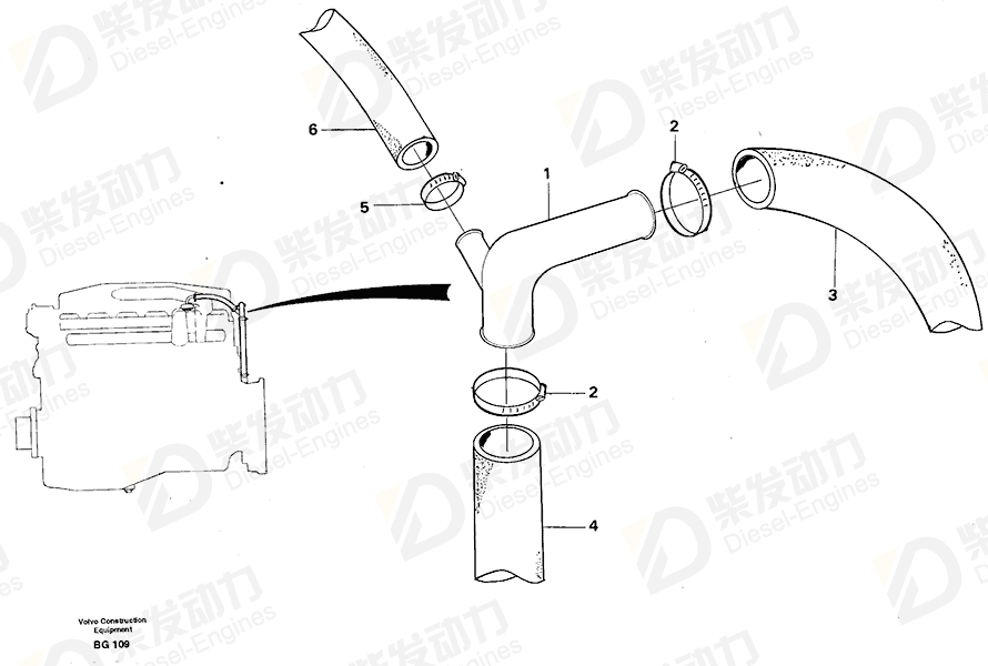 VOLVO Pipe bend 11050802 Drawing