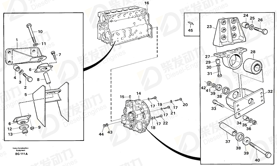 VOLVO Engine anchorage 11054896 Drawing