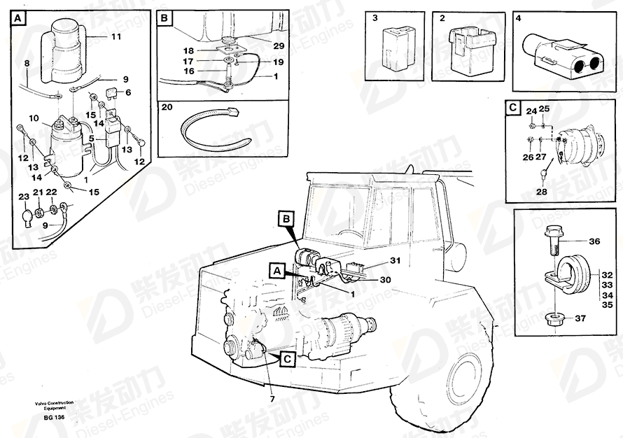 VOLVO Cable harness 11063100 Drawing