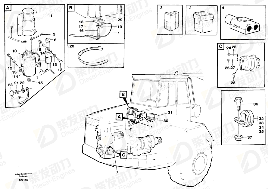 VOLVO Cable harness 11062632 Drawing VOLVO Cable harness 11062632 Drawing