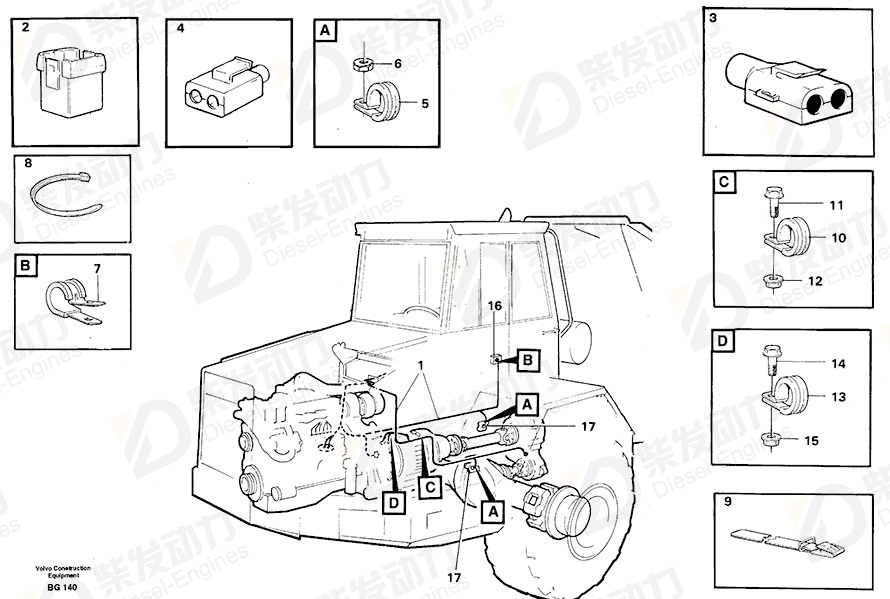 VOLVO Cable harness 11063199 Drawing VOLVO Cable harness 11063199 Drawing
