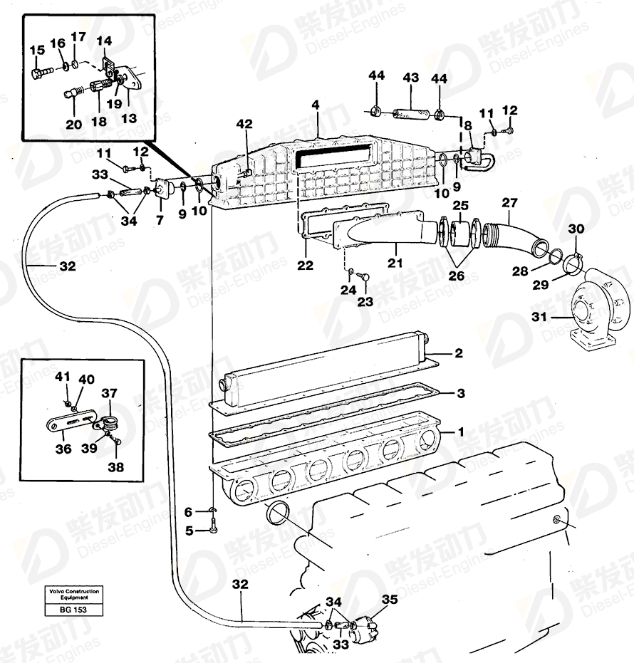 VOLVO Shut-off cock 3825067 Drawing