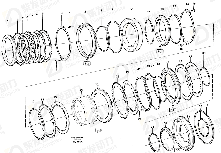 VOLVO Back-up ring 1650997 Drawing