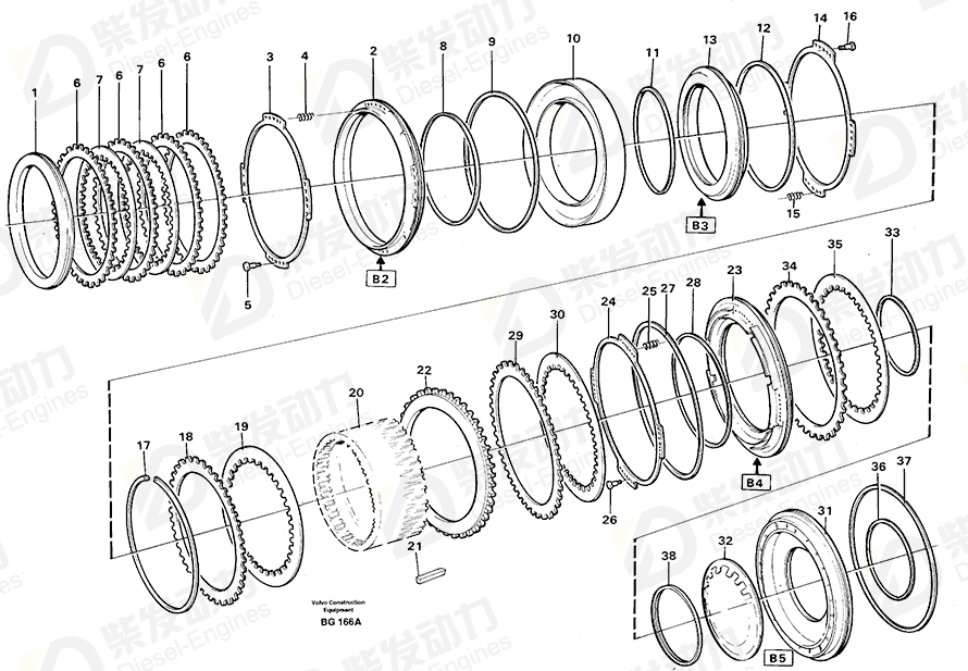 VOLVO Friction disc 11037475 Drawing VOLVO Friction disc 11037475 Drawing