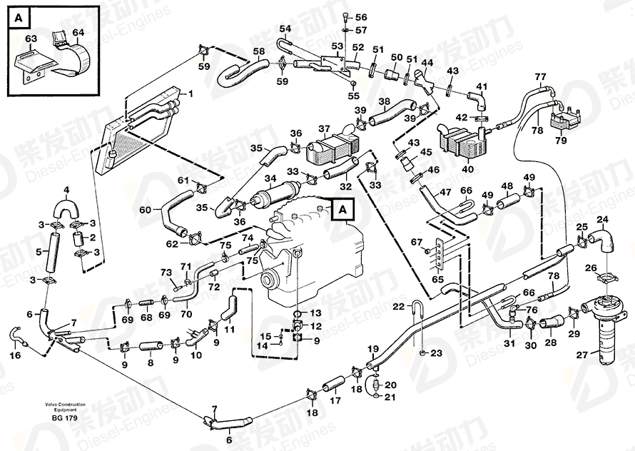 VOLVO Radiator hose 11062106 Drawing